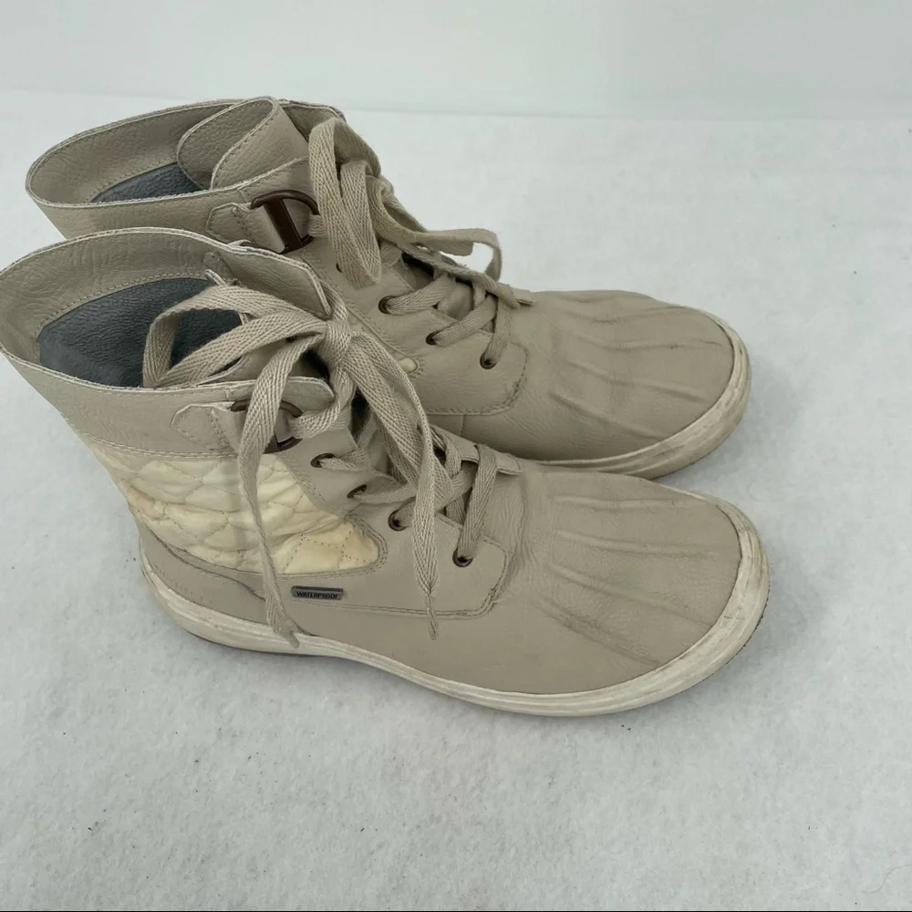 MERRELL Women’s Holly Mid Waterproof Lace Up Duck Boot Rain Boot in Oyster sz: 8 - Picture 9 of 12